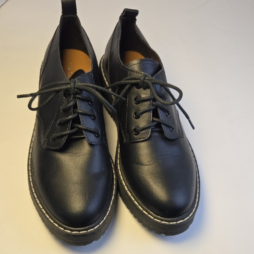 Madden Girl G-Katchy Womens Black Oxford Shoes with Matte Finish Size 8.5